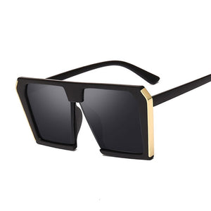Occhiali da sole quadrati da donna di marca grandi occhiali da sole neri tonalità di specchio femminili da donna Oculos De Sol Feminino 