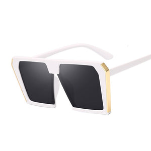 Occhiali da sole quadrati da donna di marca grandi occhiali da sole neri tonalità di specchio femminili da donna Oculos De Sol Feminino 