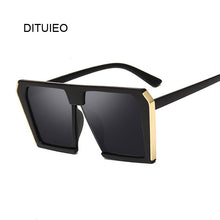 Carica l&#39;immagine nel visualizzatore di Gallery, Occhiali da sole quadrati da donna di marca grandi occhiali da sole neri tonalità di specchio femminili da donna Oculos De Sol Feminino 