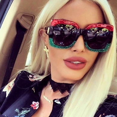 Square Sunglasses Women  Brand Designer Oversized Frame Way Out Sun Glasses Hipster Ladies Shades Visor Oculos Top