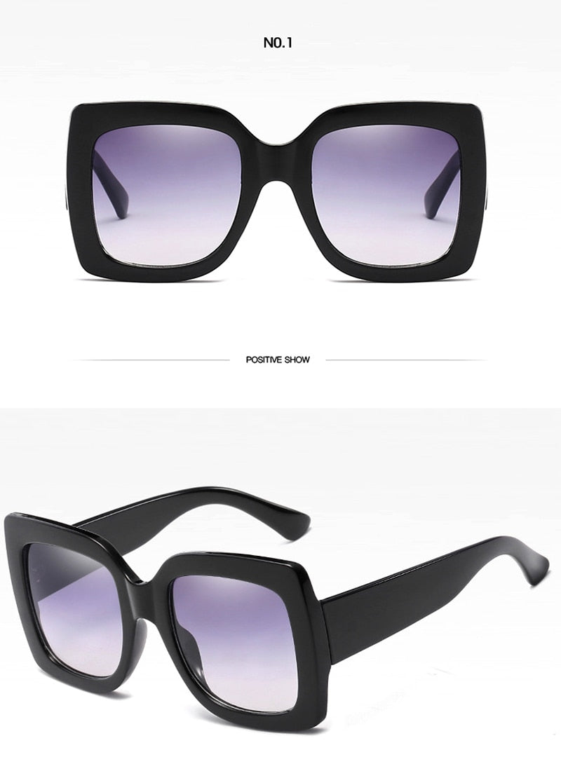 Square Sunglasses Women  Brand Designer Oversized Frame Way Out Sun Glasses Hipster Ladies Shades Visor Oculos Top