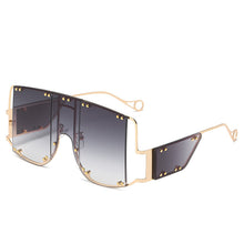 Load image into Gallery viewer, Square Sunglasses Women Oversized Mirror Men Shades Glasses  Brand Metal Rivet Trend Unique Female Eyewear