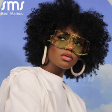 Load image into Gallery viewer, Square Sunglasses Women Oversized Mirror Men Shades Glasses  Brand Metal Rivet Trend Unique Female Eyewear