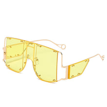 Load image into Gallery viewer, Square Sunglasses Women Oversized Mirror Men Shades Glasses  Brand Metal Rivet Trend Unique Female Eyewear