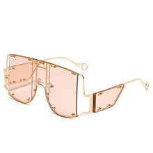 Load image into Gallery viewer, Square Sunglasses Women Oversized Mirror Men Shades Glasses  Brand Metal Rivet Trend Unique Female Eyewear