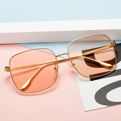 Square Sunglasses Women Vintage Sun Glasses for Male  Brand Designer Metal Frame Ocean Lens Oculos De Sol