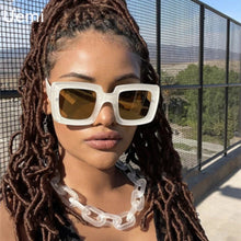 Load image into Gallery viewer, Square Women Sunglasses Vintage Oversized Frame Retro Champagne Leopard Eyewear Men Shades UV400 Sun Glasses