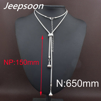 Fashion Stainless Steel Jewelry For Woman Simulated Pear Long Chain Necklace High Quality Rhinestone NEIGAEBJ