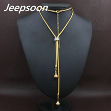 Load image into Gallery viewer, Fashion Stainless Steel Jewelry For Woman Simulated Pear Long Chain Necklace High Quality Rhinestone NEIGAEBJ
