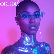 Load image into Gallery viewer, Steampunk Fire Flame Sunglasses Women Men Rimless Wave Sun Glasses Lady One Piece Shades Punk Female Shiny Eyewear UV400