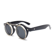 Load image into Gallery viewer, Steampunk Goth Goggles Glasses Retro Flip Up Round Sunglasses Vintage -OPK