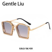 Load image into Gallery viewer, Steampunk Oversized Square Sunglasses Men&#39;s Metal Frame  Brand Designer Sun Glasses Ladies Retro Eyeglasses UV400
