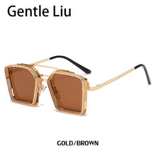 Load image into Gallery viewer, Steampunk Oversized Square Sunglasses Men&#39;s Metal Frame  Brand Designer Sun Glasses Ladies Retro Eyeglasses UV400