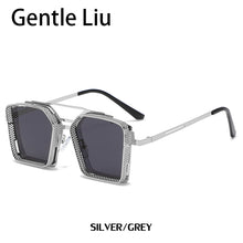 Load image into Gallery viewer, Steampunk Oversized Square Sunglasses Men&#39;s Metal Frame  Brand Designer Sun Glasses Ladies Retro Eyeglasses UV400
