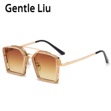 Load image into Gallery viewer, Steampunk Oversized Square Sunglasses Men&#39;s Metal Frame  Brand Designer Sun Glasses Ladies Retro Eyeglasses UV400