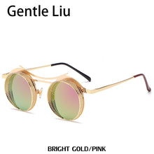 Load image into Gallery viewer, Steampunk Round Sunglasses For Men Women Metal Quality Brand Designer Sun Glasses Ladies  Punk Style Eyewear UV400