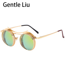 Load image into Gallery viewer, Steampunk Round Sunglasses For Men Women Metal Quality Brand Designer Sun Glasses Ladies  Punk Style Eyewear UV400