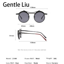 Load image into Gallery viewer, Steampunk Round Sunglasses For Men Women Metal Quality Brand Designer Sun Glasses Ladies  Punk Style Eyewear UV400