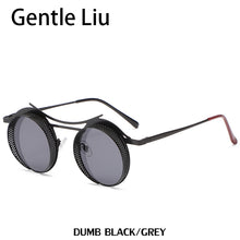 Load image into Gallery viewer, Steampunk Round Sunglasses For Men Women Metal Quality Brand Designer Sun Glasses Ladies  Punk Style Eyewear UV400