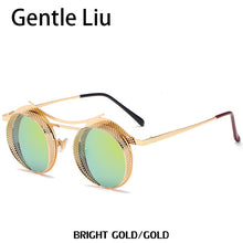 Load image into Gallery viewer, Steampunk Round Sunglasses For Men Women Metal Quality Brand Designer Sun Glasses Ladies  Punk Style Eyewear UV400