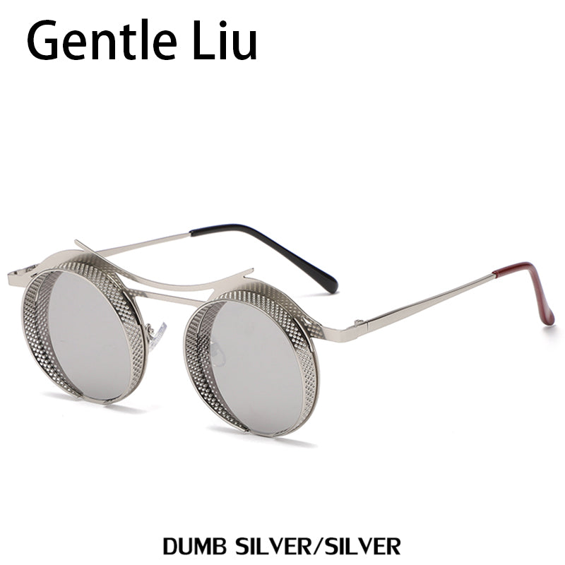 Steampunk Round Sunglasses For Men Women Metal Quality Brand Designer Sun Glasses Ladies  Punk Style Eyewear UV400
