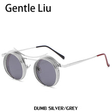 Load image into Gallery viewer, Steampunk Round Sunglasses For Men Women Metal Quality Brand Designer Sun Glasses Ladies  Punk Style Eyewear UV400
