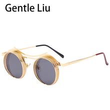 Load image into Gallery viewer, Steampunk Round Sunglasses For Men Women Metal Quality Brand Designer Sun Glasses Ladies  Punk Style Eyewear UV400