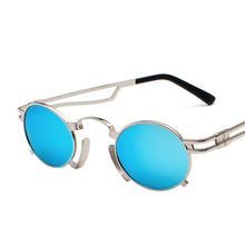 Load image into Gallery viewer, Steampunk Round Sunglasses Men Women Vintage Metal Punk Sunglasses For Men Retro Mirror Black Sun Glasses Shades UV400