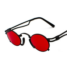 Load image into Gallery viewer, Steampunk Round Sunglasses Men Women Vintage Metal Punk Sunglasses For Men Retro Mirror Black Sun Glasses Shades UV400