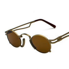 Load image into Gallery viewer, Steampunk Round Sunglasses Men Women Vintage Metal Punk Sunglasses For Men Retro Mirror Black Sun Glasses Shades UV400