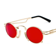 Load image into Gallery viewer, Steampunk Round Sunglasses Men Women Vintage Metal Punk Sunglasses For Men Retro Mirror Black Sun Glasses Shades UV400