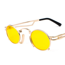 Load image into Gallery viewer, Steampunk Round Sunglasses Men Women Vintage Metal Punk Sunglasses For Men Retro Mirror Black Sun Glasses Shades UV400