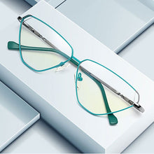 Load image into Gallery viewer, Stylish Women Eyeglasses Frame Cat Eye Full Rim Alloy Green Optical Glasses Spectacles Female Eyewear