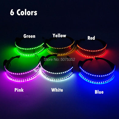 Summer Sun glasses LED Flashing Glasses for Dance Costume Decoration Multi-function Sunglasses 6 Lighting Colors Select