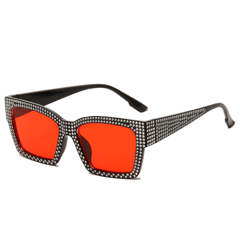 Sunglasses With Diamond  Brand Design Women Personality Square Sun glasses Shades UV400 Eyewear oculos de sol