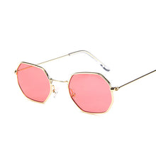 Load image into Gallery viewer, Sunglasses Women Brand Designer Small Frame Polygon Clear Lens Sunglasses Vintage Sun Glasses Hexagon Metal Frame