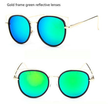 Carica l&#39;immagine nel visualizzatore di Gallery, Sunglasses Women Cat Eye Sunglasses Famous Lady Brand Designer Twin-Beams Sunglasses Coating Mirror Glasses UV400