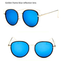 Carica l&#39;immagine nel visualizzatore di Gallery, Sunglasses Women Cat Eye Sunglasses Famous Lady Brand Designer Twin-Beams Sunglasses Coating Mirror Glasses UV400