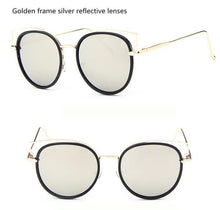 Carica l&#39;immagine nel visualizzatore di Gallery, Sunglasses Women Cat Eye Sunglasses Famous Lady Brand Designer Twin-Beams Sunglasses Coating Mirror Glasses UV400