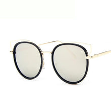 Carica l&#39;immagine nel visualizzatore di Gallery, Sunglasses Women Cat Eye Sunglasses Famous Lady Brand Designer Twin-Beams Sunglasses Coating Mirror Glasses UV400