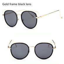 Carica l&#39;immagine nel visualizzatore di Gallery, Sunglasses Women Cat Eye Sunglasses Famous Lady Brand Designer Twin-Beams Sunglasses Coating Mirror Glasses UV400