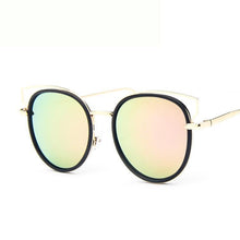 Carica l&#39;immagine nel visualizzatore di Gallery, Sunglasses Women Cat Eye Sunglasses Famous Lady Brand Designer Twin-Beams Sunglasses Coating Mirror Glasses UV400