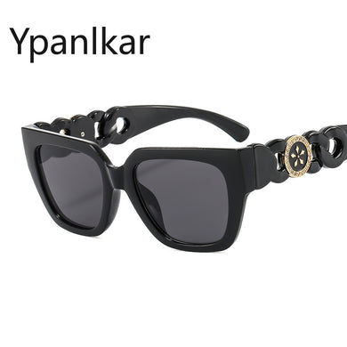 Sunglasses Women  Retro Brand Designer Men Unique Chain Legs Shades UV400 Gradient Square Sun Glasses
