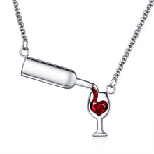 Load image into Gallery viewer, Fashion Surgical Steel Cubic Zirconia Necklace Wine Necklace Unique Design  Women&#39;s   Wine Glass  Necklace &amp; Pendant