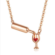 Load image into Gallery viewer, Fashion Surgical Steel Cubic Zirconia Necklace Wine Necklace Unique Design  Women&#39;s   Wine Glass  Necklace &amp; Pendant