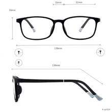 Load image into Gallery viewer, TR90 Full Rim Men and Women Rectangle Spectacle Frame For Prescription Lenses Myopia Varifocal Reading