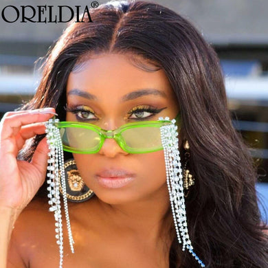 Tassel Rhinestones Sunglasses 2023 Women Luxulry Brand Steampunk Sun Glasses Unique Diamond Eyeglasses Oculos UV400
