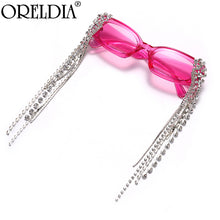 Load image into Gallery viewer, Tassel Rhinestones Sunglasses 2023 Women Luxulry Brand Steampunk Sun Glasses Unique Diamond Eyeglasses Oculos UV400