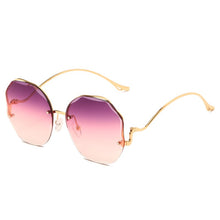 Load image into Gallery viewer, Tea Gradient Sunglasses Round Shades Women Metal Curved Temples Sun Glasses Female UV400 Eyewear oculos de sol