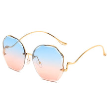 Load image into Gallery viewer, Tea Gradient Sunglasses Round Shades Women Metal Curved Temples Sun Glasses Female UV400 Eyewear oculos de sol